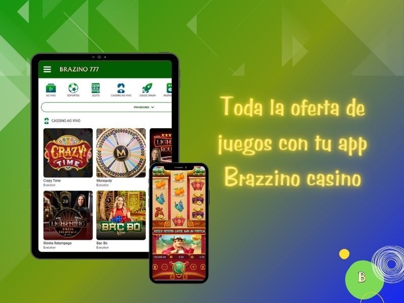 Toda la oferta de juegos con tu app Brazzino casino